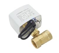 Brass Motorized Ball Valve 3-Wire Two Control Electric Actuator AC220V 3 Ways /2 Way DN15 DN20 DN25 DN32 DN40 with Manual Switch(2 Way,DN20)