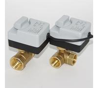 Brass Motorized Ball Valve 3-Wire Two Control Electric Actuator AC220V 3 Ways /2 Way DN15 DN20 DN25 DN32 DN40 1Pcs(DN20,2 Way)