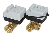 Brass Motorized Ball Valve 3-Wire Two Control Electric Actuator AC220V 3 Ways /2 Way DN15 DN20 DN25 DN32 DN40 With Manual Switch 1Pcs(3 Way,DN15)