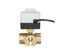 Brass Motorized Ball Valve 3-Wire Two Control Electric Actuator AC220V 3 Ways DN15 DN20 DN25 DN32 DN40(DN25,3 Way)