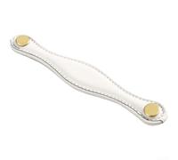 Brass Mounted Leather Cabinet Handle for Drawers and Doors Single Hole Installation Compatible with Wood Metal Furniture (O)