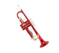 Brass Musical Instrument Bb Trumpet Colorful Brass Body Trumpet With Gloves Rubbing Cloth Back Strap Accessories(Color:Red)