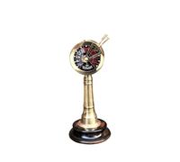 Brass Nautical 12" Ship's Engine Order Telegraph w/Wooden Base Marine Boat Sailor's Inspired Telegraph Instrument Decorative Desktop, Table Top Decor Item