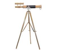 Brass Nautical Double Barrel Telescope with Brass Tripod Stand Rustic Vintage Home Decor Gifts