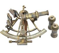 Brass Nautical Sextant J Scott London Vintage Antique Astrolabe Ship Navigation Instrument Celestial & Nautical Sextant with Two Extra Sighting Telescope/Astrolable Sextant Tool
