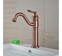 Brass/Nickel Plated Single Handle Kitchen Sink Faucet, Rotatable Spout, Hot & Cold Water Mixer, Red Bronze Finish, Modern Bathroom Tap