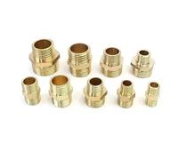 Brass Nipple Fitting Pipe Connector Adapter 1/8 1/4 3/8 1/2 Reducing Hose Connection 1Pcs(Pink)