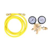 Brass Nitrogen Regulator with CGA580 Inlet - 0 to 600 PSI Output Range and 1/4 Inch Male Connection - Includes 60 Inch Hose for HVAC Purging and Pressure Testing Applications