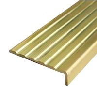 Brass Non-Slip L-Shaped Stair Nosing Trim - Durable Edge Protector for Indoor & Outdoor(38x8mm(1.5"x0.31"))