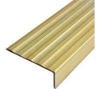 Brass Non-Slip L-Shaped Stair Nosing Trim - Durable Edge Protector for Indoor & Outdoor(48x18mm(1.89"x0.71"))