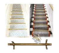 Brass NonSlip Carpet Rod 45.27in Tubu Holder with Bracket & Stylish Carpet Runner Support Secure Hardware for s (1pL115cm)