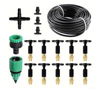 Brass Nozzle Drip Irrigation Kit Supporting Adjustable Spray Angles and Intensity for Multi-Zone Garden Water Management