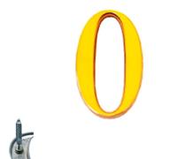 Brass number "0" 10 cm with concealed screws, made of metal, precise dimensions. Designed for: fixings in construction and decoration.