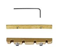 Brass Nut Replacement for 4-string Bass Guitar Adjustable Height Roller Bass Nut with Wrench