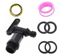 Brass Nut Tap Kit - 3/4" Water Butt Replacement Tap, Plastic Snap-Fit Hosepipe Water Connectors for Home Garden Rain Barrels