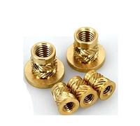 Brass Nuts Brass Hot Melt Insert Knurled Flange Copper Nut Thread Heat Molding Injection Embedment T-type Nut M2 M2.5 M3 M3.5 M4 M5 M6 M8 (Size : M5x9.5xOD7.1 20pcs)