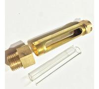 Brass Oil Level Indicator - Adjustable Length 80-200mm, BSP Lube Devices, Durable Sight Glass for Accurate Measurement(150mmx1/4")