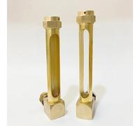 Brass Oil Liquid Level Indicator - L-Shape Sight Glass Gauge with Double Window for Lathes and Petrol Engines,1pcs(1/2inx125mm)