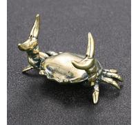 Brass Ornaments,4.6x2.7cm Pure Copper Solid Lukcy Crab Sculpture Tea Pet Ornament Accessories Retro Bronze Animal Miniature Figurines Desktop Decorations