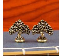 Brass Ornaments for Fortune Tree, Potted Tree to Attract Wealth and Treasure, Retro Ingot Tree, Brass Ornaments for Living Room, Office, Desk Sculpture