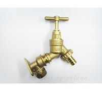 Brass Outdoor Garden TAP + WALLPLATE Bracket 15MM Elbow & 1/2" Pipe Outlet