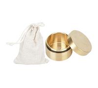 Brass, Outdoor Waterproof Round Shape Brass Box Metal Jewelry Sealed Container Dustproof Moisture-Proof Coin Storage Box, Worth Careful Play(M)