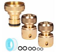 Brass Outside Tap Hose Connector 26mm (1 inch) G 3/4" Outdoor Garden Hose Tap Connector, Brass Threaded Tap Connectors for Hose Pipe to Tap Adapter Hosepipe Connectors and Fittings