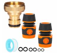 Brass Outside Tap Hose Connector 26mm (1 inch) G 3/4" Outdoor Garden Hose Tap Connector, Brass Threaded Tap Connectors for Hose Pipe to Tap Adapter Hosepipe Connectors and Fittings