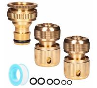 Brass Outside Tap Hose Connector 26mm and 19mm G 3/4" 1/2" inch Outdoor Garden Hose Tap Connector, Brass Threaded Tap Connectors for Hose Pipe to Tap Adapter Hosepipe Fittings