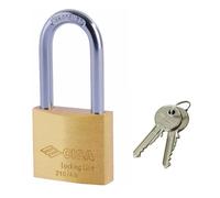 CISA Locking Line, Long Shackle Brass Padlock, Gold, 21011500