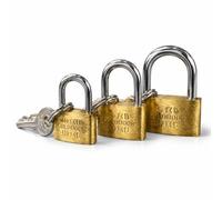 Brass Padlocks with Keys - 3 Pack Small Keyed Locks Set, Mini Brass Padlock Set 20mm 25mm 30mm, Secure Locks for Lockers, Bags, Toolboxes, Cabinets & Outdoor Storage