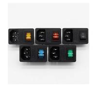 Brass Parts ! 5pcs ! with 10A fuse ! Multicolor Rocker Switch Fused IEC 320 C14 Inlet Power Socket Fuse Switch AC Socket IDGTTLDF(Each color 1 pcs)