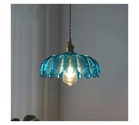 Brass Pendant Lamp Farmhouse Glass Chandelier Industrial Vintage Hanging Light Adjustable Length Ceiling Lighting Fixture for Bedroom Loft Bar Dining Room