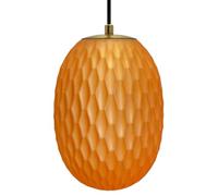 Brass Pendant Light Orange Textured Glass Shade Modern Contemporary Ceiling Lamp K448