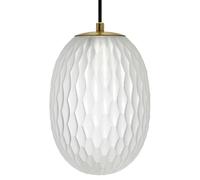 Brass Pendant Light Textured Glass Shade Modern Contemporary Ceiling Lamp Frosted White K447