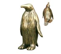 Brass Penguin Statue - Vintage Lovely Mini Brass Art | Little Penguins Table Decoration - for Living Room Home Bookshelf Bedroom Decor