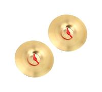 Brass Percussion Instrument Pair Bright Crash Cymbal Pretty Sound Yellow 14.7cm for Teaching Tool