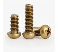 Brass Phillips Cross Pan Head Round Head Screws Machine Screw Metric Thread Cross Recess Bolt 10Mm M5-5pcs