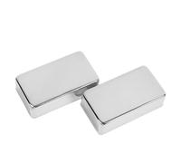 Brass Pickup Cover, 2Pcs High Hardness Humbucker Pickup Cover, Easy Installation for Common Electric Guitar (Silver)