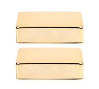 Brass Pickup Cover, Good Stability, 2 Pieces, Dust Protection, High Hardness, Double Coil Pickup Cover, Closed Design for Standard Electric Guitar (Gold)