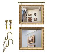 Brass Picture Hanging Kit - 31.4in Metal Picture Rail for Concrete Walls - Art Display Track & Photo Hanger for Indoor Decor (80cm/2.6ft)