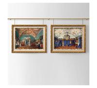 Brass Picture Rail Track for Gallery Display, 2.3m/7.5' Wall Art Hanger with Brackets, Hooks & Cables, Perfect for Photos & Artwork Decor