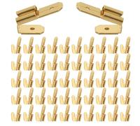 Brass Piggyback Spade Connector Terminal Disconnect Wiring Connector with Male Female Tabs for Electrical Controls in Automotive and Marine Applications (50PCS)