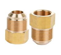 Brass Pipe Adapter - 5/8" SAE Female to 3/4" SAE Male Flare - Brass Pipe Fitting Reducer Adapter for Air Conditioner Refrigeration (1 Pack)
