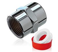 Brass Pipe Fitting-1/2" NPT Female×1/2" NPT Female Pipe Coupling-Chrome Plated Shower Head Coupling-Converter Adapter, for Home Plumbing Pipes Connect (1, 1/2" x 1/2" NPT Female)