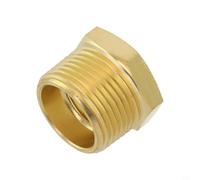 Brass Pipe Fitting Connector Adapter, 1/8NPT to 1/4NPT Reducer Bushing, Hexagon Air Tool Accessory for Home Garden Workshop Equipment, Yellow Metal Thread Adaptor(3/4NPT-1/2NPT)