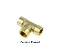 Brass Pipe Fitting Tee Elbow 2Way 3Way 1/8 1/4 3/8 1/2 3/4 Female MaleThread Copper Water Gas Oil Tube Adapter Coupler Connector(PE-F,3I4 Thread)