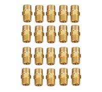 Brass Pipe Hex Nipple, 20 Pieces 1/8 BSP to 1/8 BSP External Threaded Hexagonal Fitting Quick Adapter