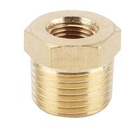 Brass Pipe Reducer Adapter NPT Bushing Fitting 3/8 Inch Male to 1/8 Inch Female Thread Connector for Water Fuel Gas Oil Applications in Automotive Industrial Plumbing Systems