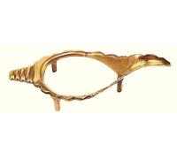 Brass Pittal Pooja Shankh Stand (Medium, Gold) (Pack of 1)